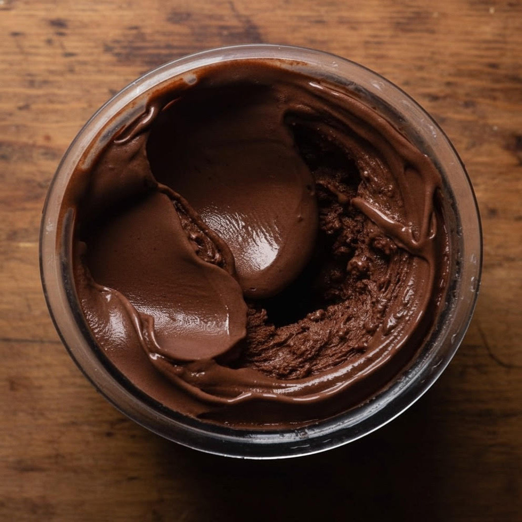 A finished bowl of NutraChurn protein ice cream